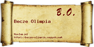 Becze Olimpia névjegykártya